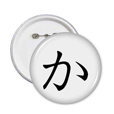 Imagem de Broche de personagem japonês Hiragana KA Broche Emblema Botão Decoração Acessório 5 peças