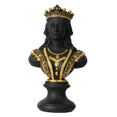 Imagem de AOCATE estátua xadrez – rei e rainha xadrez, enfeite mesa, mesa escritório, estatuetas resina colecionáveis, realces mesa