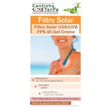 Imagem de Filtro Solar Gel Creme fps 45 uva/uvb com 60g - Kit com 2 unidades