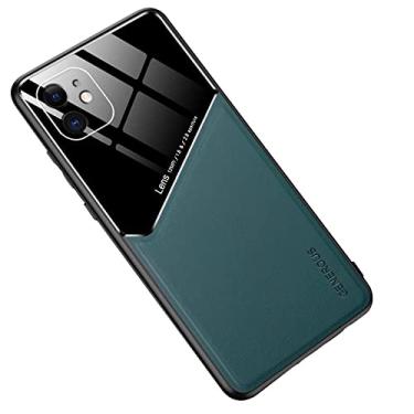 Imagem de Hee Hee Smile Capa para celular antiqueda com textura de couro é adequada para capa traseira rígida para Samsung Galaxy Note 10 verde