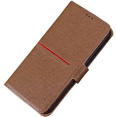 Imagem de RAYESS Capa de telefone com fivela magnética, para Apple iPhone 13 Mini (2021) 5,4 polegadas couro Stend função Folio Case Wallet [Porta-cartão] (Cor: marrom)
