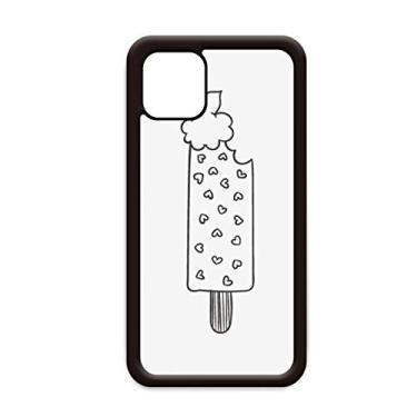 Imagem de Black Outline Heart Picolés sorvete para iPhone 11 Pro Max Capa para Apple Mobile Case
