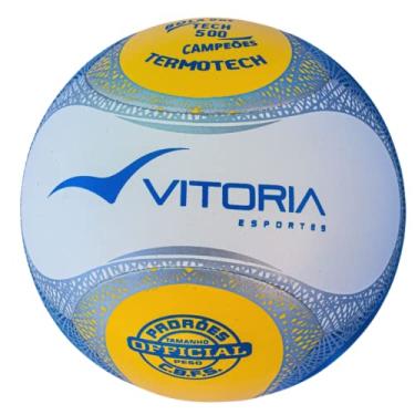 Imagem de Vitoria Esportes Bola Futsal Oficial Termo Pu 6 Gomos MX 500, Bc / Az / Am