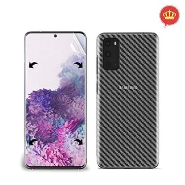 Imagem de Kit Película Gel Frente + Película Traseira Skin Fibra Carbono Samsung Galaxy S20
