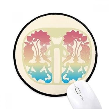 Imagem de Mouse pad colorido flor amarela para mesa de escritório tapete redondo para computador