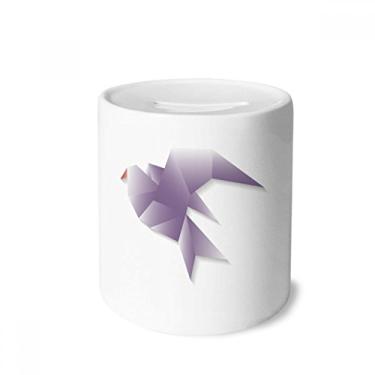 Imagem de DIYthinker Caixa de moedas geométrica abstrata padrão origami caixa de dinheiro caixa de cerâmica porta-moedas presente de cofrinho