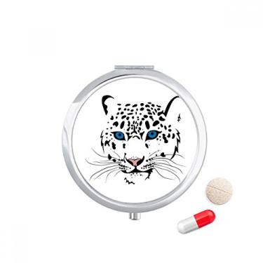Imagem de Porta-comprimidos de animais White Tiger Head Caixa de armazenamento de remédios