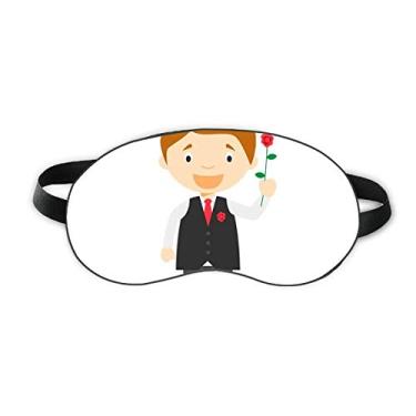 Imagem de Black Suit Argentina Cartoon Sleep Eye Shield Soft Night Blinfold Shade Cover