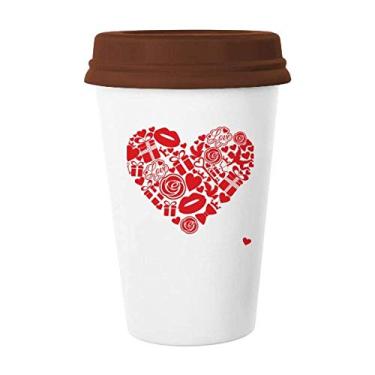 Imagem de Dia dos Namorados Coração Vermelho Rosa Presente Caneca Amor, Caneca de Café Copo de Cerâmica