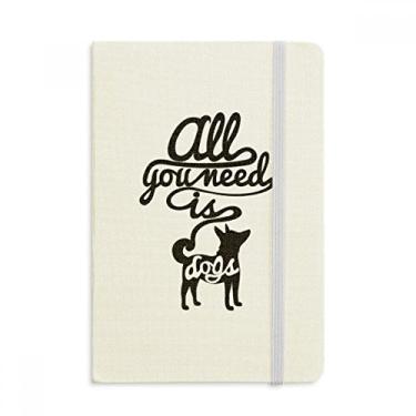Imagem de Caderno Need Dog com citação em preto e branco oficial em tecido capa dura