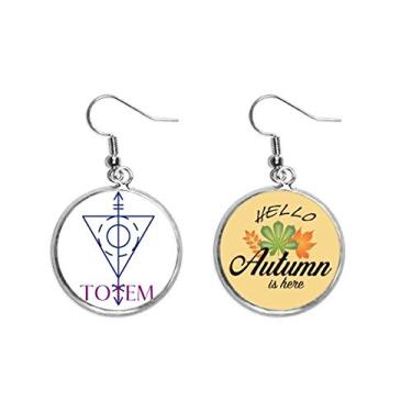 Imagem de Brinco de flecha triangular, formato de totem, orelha, pendente, folha de outono, joia