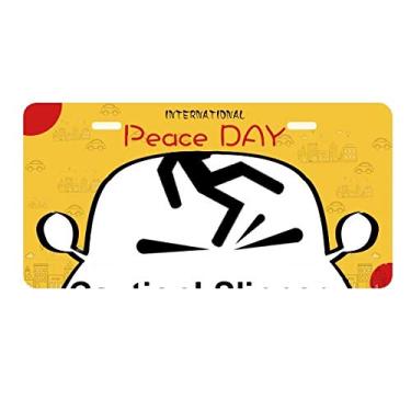 Imagem de DIYthinker Caution Slippery Black Symbol Placa de carro Decoração Dia da Paz