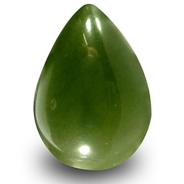 Imagem de 19,10 ct corte cabochão de pera (22 x 15 mm) pedra preciosa natural serpentina não aquecida verde oliva