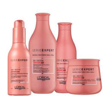 Imagem de Loreal Inforcer Shampoo 300 Ml Condicionador 200 Ml Máscara 200 Gr E L