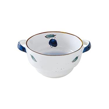 Imagem de GUIPAIHAI Tigela de cerâmica com desenho fofo e desenho animado para cozinhar ovos cozidos a vapor tigela para pudim doméstico tigela de sobremesa (cor: estilo C)