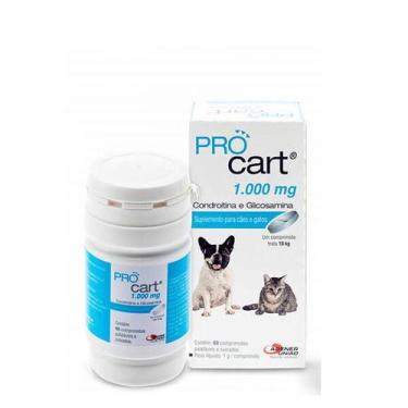 Imagem de Suplemento Pro Cart 1000Mg Para Cães E Gatos Agener 60 Comprimidos