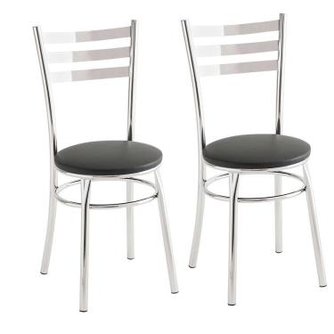 Imagem de Kit Com 2 Cadeiras Unimóvel - Ca4 Cromado/preto