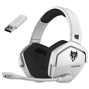 Imagem de SAMTUNK Fone de ouvido para jogos sem fio G06 para PS5, PS4, PC, com cancelamento de ruído ativo, microfone, latência ultrabaixa de 2,4 GHz, modo com fio para Xbox One (Branco)