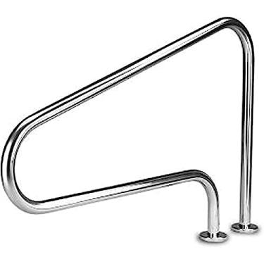 Imagem de Corrimão de segurança para piscina Trilho de piscina de fácil montagem Natação com placa de base, escada de natação em aço inoxidável para piscina