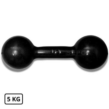 Imagem de Halter Redondo Bola Emborrachado 5 Kg Preto-Unissex