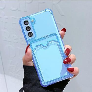 Imagem de Saco de cartão caso transparente para Samsung Galaxy S20 FE S23 S22 S21 Plus Note 20 Ultra A12 A34 A52 A32 A14 A54 A53 5G Capa, azul, para A32 4G 6,4 polegadas
