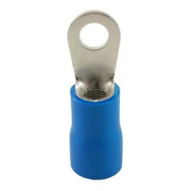 Imagem de Kit 50pçs Terminal Olhal Anel 16mm Azul M6 Argola P. Isolado