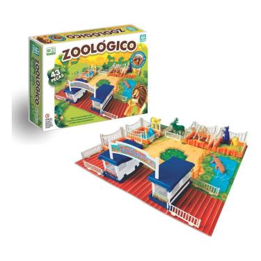Imagem de Jogo Meu Zoológico Brinquedo Infantil Com Animais - 43 Peças
