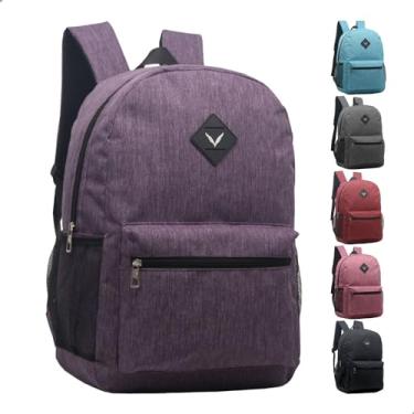 Imagem de Mochila Juvenil Unissex Bolsos Laterais E Frontal Alça Acolchoada Yepp MM9148 (Lilas)