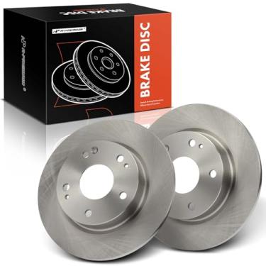 Imagem de A-Premium Rotores de freio a disco sólido traseiro de 10,24 polegadas (260 mm) compatíveis com modelos Honda selecionados - Civic 2016-2017 2019-2020 2022-2023, Insight 2019-2022, conjunto de 2 peças