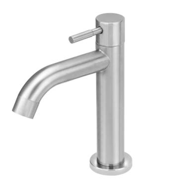 Imagem de Torneira Aço Inox Escovado Lavatório Mesa Baixa 1/4v Cor:Cinza