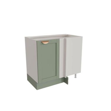 Imagem de Balcão de Canto Reto sem Tampo 1 Porta Arizona Cabecasa Madeiramadeira Branco/Menta