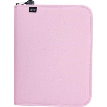 Imagem de Fichário Escolar, Sweet, com Zíper, Rosa com Estojo + Divisórias, 96 Folhas, ACP