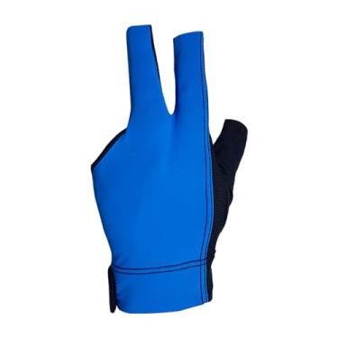 Imagem de Tachiuwa Luvas de bilhar com 3 dedos, luvas para taco de sinuca, antiderrapante, academia, mulheres, homens, adultos, luvas separadas para taco de piscina, azul