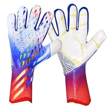 Imagem de Luvas de goleiro de futebol, luvas de goleiro de futebol, para crianças meninos crianças luvas de futebol com punhos fortes palmas 10 jardas b