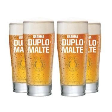 Imagem de Conjunto 4 Copos Para Cerveja Brahma Duplo Malte Original 300 Ml