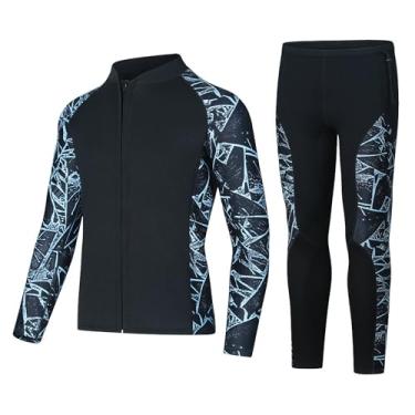 Imagem de Dressnu Roupa de mergulho 3 mm protetor solar surf snorkeling maiô dividido manga longa calça comprida quente e frio preto 2 P