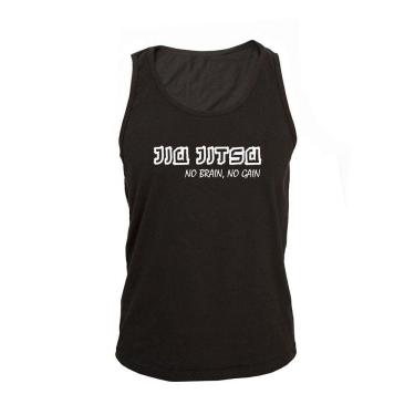 Imagem de Regata Masculina Algodão No Brain No Gain Estampada