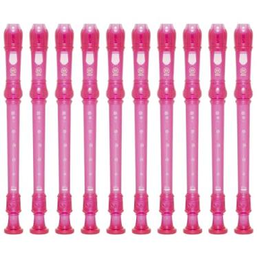 Imagem de Kit 10 Flautas Doce Soprano Germânica Em C YRS-20G Rosa