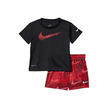 Imagem de Nike Conjunto de duas peças de camiseta e shorts com estampa Dri-Fit Dominate para bebês meninos (infantil), University Red, 3