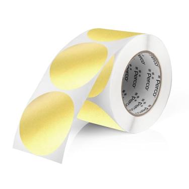 Imagem de Perco Etiquetas adesivas redondas douradas de 7,5 cm com adesivo permanente para convites de casamento - 500 etiquetas por rolo - cores vibrantes, forte adesão - Feito nos EUA