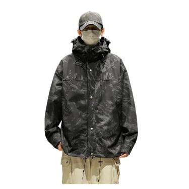 Imagem de Jaqueta masculina leve corta-vento Rip Stop capa de chuva com cordão capuz casaco de ciclismo, Cor 2, 4G