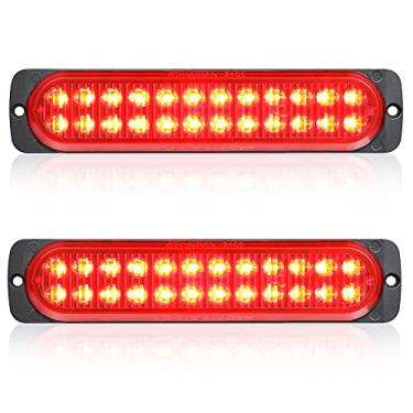 Imagem de AT-HAIHAN Pacote com 2 luzes traseiras de freio de freio de LED vermelho com carcaça de alumínio, 19 cm, compatível com DOT, iluminação de montagem em superfície à prova d'água para caminhão, trator, Jeep RV