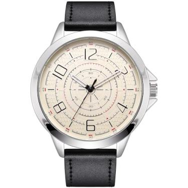 Imagem de NUOVO Relógios masculinos com números arábicos, relógios brancos, relógio clássico de quartzo com pulseira de couro, relógio de pulso para homens, vestido moderno, relógios simples, Branco, Casual