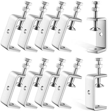 Imagem de Braçadeira C de aço inoxidável 304, 10 braçadeiras tipo tigre, 2,5 cm de metal resistente, com abertura de mandíbula larga estável para montagem em metal e trabalho em madeira (10 peças, 6,5 cm)
