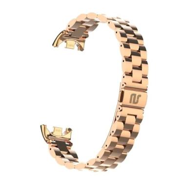 Imagem de Pulseira NSmart magnética em aço inoxidável compatíveis com MI BAND MI BAND 8 / MI BAND 7 / MI BAND 6 / MI BAND 5 / MI BAND 4 / MI BAND 3 / MI BAND 2 - New version (Rose Gold 3 elos, MI BAND 8)