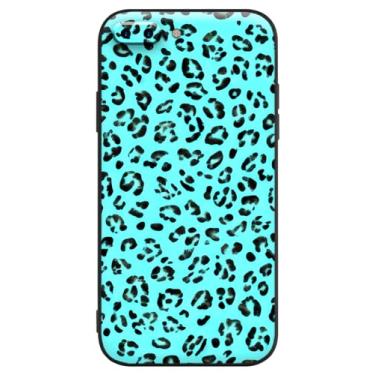 Imagem de Berkin Arts Compatível com iPhone 8 Plus capa / iPhone 7 Plus capa Cover silicone estampado leopardo padrão de vida selvagem criativa azul verde azul