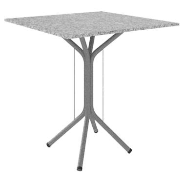 Imagem de Mesa de Jantar Thais 70x70 cm Preta com Granito Ocre Itabira - Artefamol