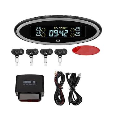 Imagem de Sensores tpms para carro, sistema de monitoramento de pressão dos pneus, luz ambiente, relógio digital, testador de pneus, scanner obd, acessórios automotivos(TS24 built-in)