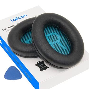 Imagem de Lambskin QC45 QC35ii QC35 QC25 QC15 Earpads Cushions Replacement Ear Pads for Bose QC 45 35 II QC2 AE2 AE2i AE2w SoundLink SoundTrue 35ii 25 15 2 AE QuietComfort Headphone Sheepskin Leather (Black)