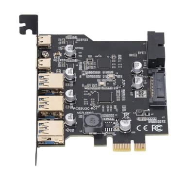Imagem de Placa PCIe para USB 3.2, Com 3 Portas USB A e 2 Portas USB C, Placa de Expansão PCI-E Express Interna de Largura de Banda de 20 Gbps para PC de Mesa para Windows, Linux, para OS X